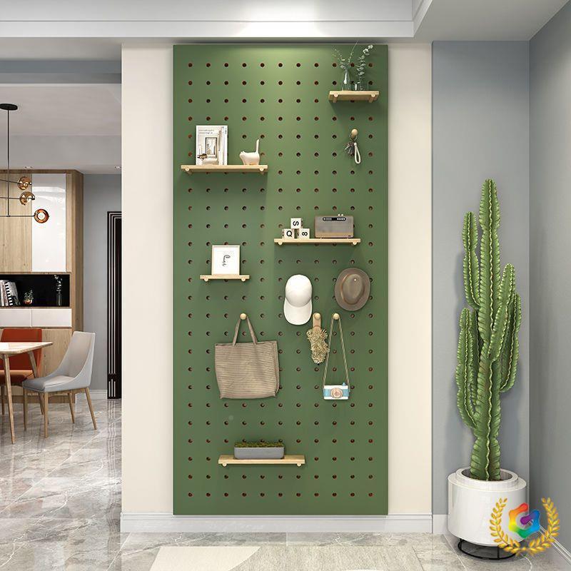 Quality hole book board solid wood wall storage rack wooden wall hanging wall rack partition storage rack wall hanging see details rack