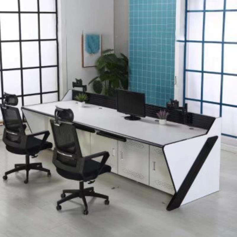 Dual-link triple-link security monitoring station command center office control desk console dispatch call center computer worker HX20