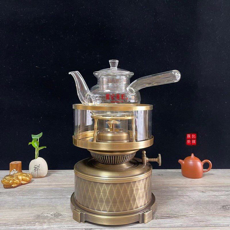 New copper tea stove air tea lamp Gongfu tea set water stove retro tea brewing utensil