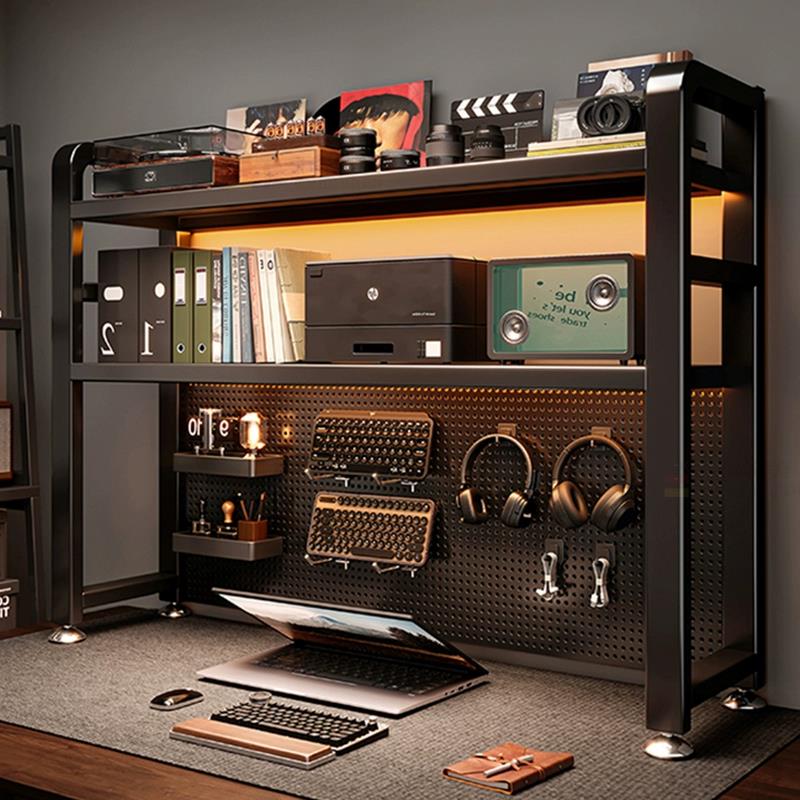Desktop storage rack, perforated board storage rack, bedroom desk, integrated computer desk, vertical multi-layer bookshelf