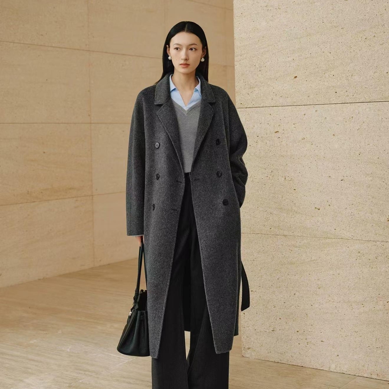 Same Style as in the Mall, Shifanli 26 Winter New Long Versatile Double-Sided Wool Coat for Women 1Ha9971071