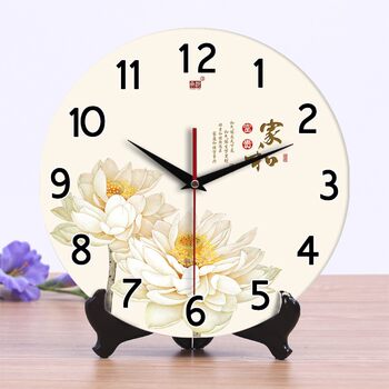 Chengqin ceramic clock creative clock ornaments living room bedroom silent wall clock table clock dual-purpose chinese electronic clock