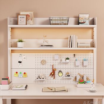 Desktop hole board bookshelf storage rack children's study table storage rack dormitory office computer desk multi-layer bookshelf