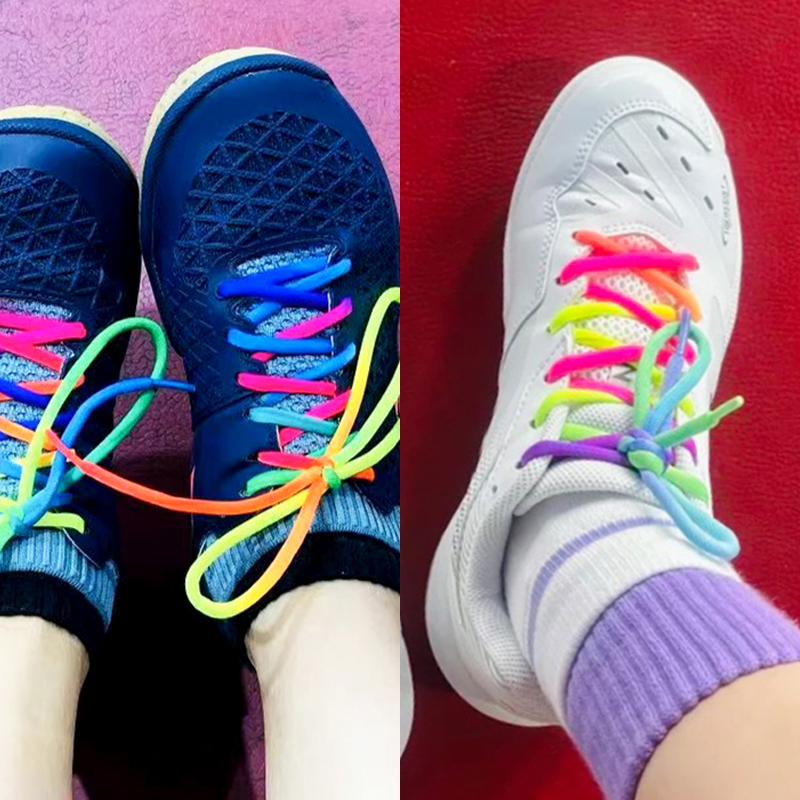 Plgpro Exclusive for Fans, Fashionable Gradient Rainbow Color, Stylish Men's and Women's Badminton, Tennis, Table Tennis, Volleyball Shoelaces Plgpro Exclusive for Fans, Fashionable Gradient Rainbow Color, Stylish Men's and Women's Badminton, Tennis, Table Tennis, Volleyball Shoelaces