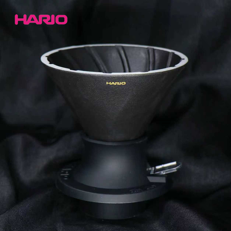 Hario Alpha Drip Coffee Maker No. 02, 2-4 Servings, V60 Concave Ribbed Ceramic Drip Filter with Switch Valve
