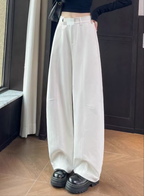 Xd A125-68 High-Waisted Three-Dimensional Cut Scimitar Wide-Leg Pants