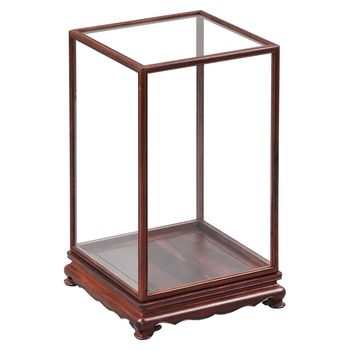 Red rosewood treasure cage glass cover solid wood base high-quality mahogany antique ornaments dust cover display box customization