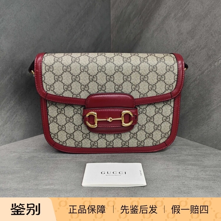 [98% New] Gucci/Gucci 1955 Horsebit Red Saddle Shoulder Bag