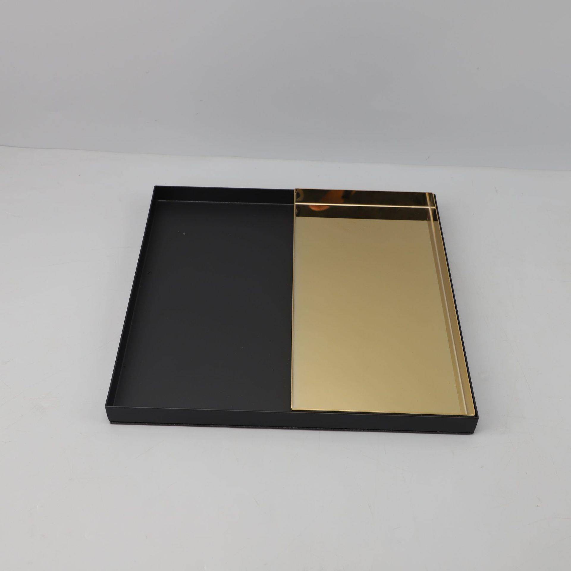 New Chinese style creative metal tray for guest dining 039 factory hall model room table study hall soft decoration ornaments