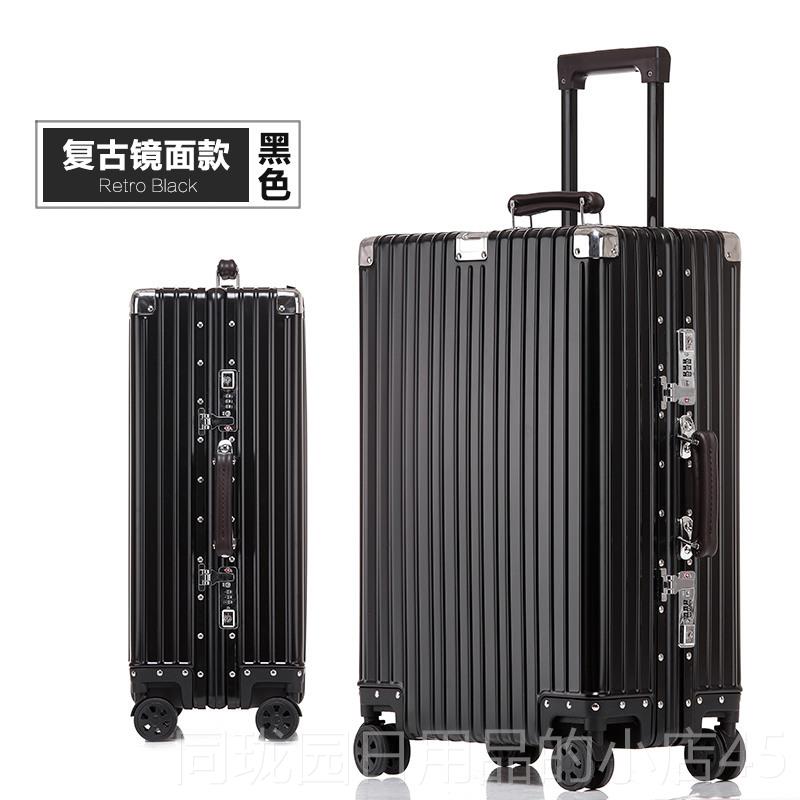 Genuine thickened full magnesium alloy suitcase trolley case universal inch wheels for men and women 20 rows boarding aluminum chassis metal business