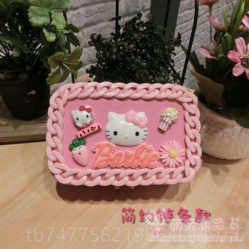 Authentic creative cartoon jewelry box wooden children's jewelry box latex DIY children's IY jewelry box oil earrings ring storage