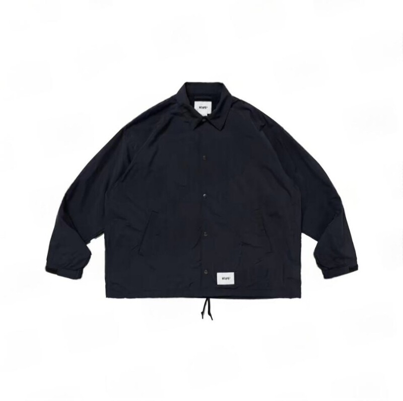 Wtaps American Workwear Style Lapel Jacket Men's Black Drawstring Coach Jacket Casual Jacket