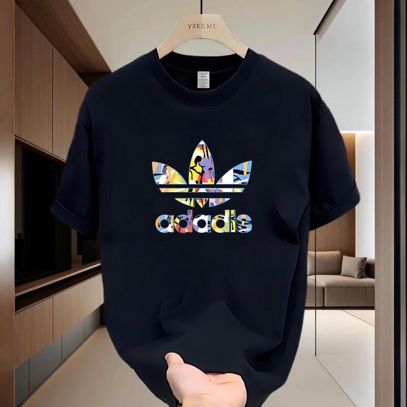 Outlet 90% off Zone | Pure Cotton Short-Sleeved T-Shirt with Graffiti Clover Print, Loose-Fitting Couple's Sports Half-Sleeve Top Outlet 90% off Zone | Pure Cotton Short-Sleeved T-Shirt with Graffiti Clover Print, Loose-Fitting Couple's Sports Half-Sleeve Top