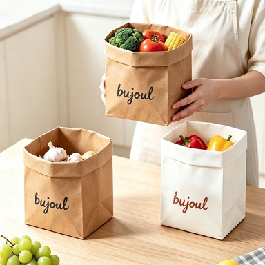 Simple Style Kraft Paper Storage Bag, Large Capacity Portable Shopping Bag, Versatile Letter-Printed Storage Bag