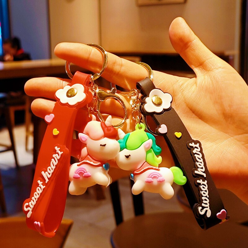 Fantasy Cartoon Rainbow Horse Unicorn Keychain Pendant Bag Couple Ornament Car Doll Machine Small Gift Fantasy Cartoon Rainbow Horse Unicorn Keychain Pendant Bag Couple Ornament Car Doll Machine Small Gift