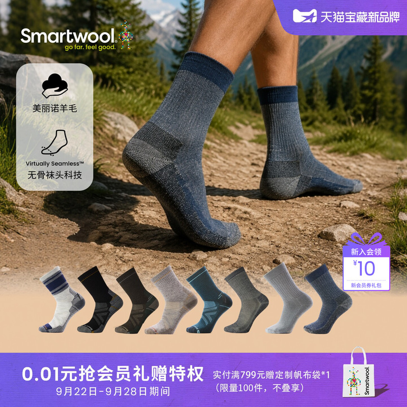 Smartwool Merino Wool Unisex Hiking All-Terrain Lightweight Shock-Absorbing Mid-Calf Socks for Business Travel