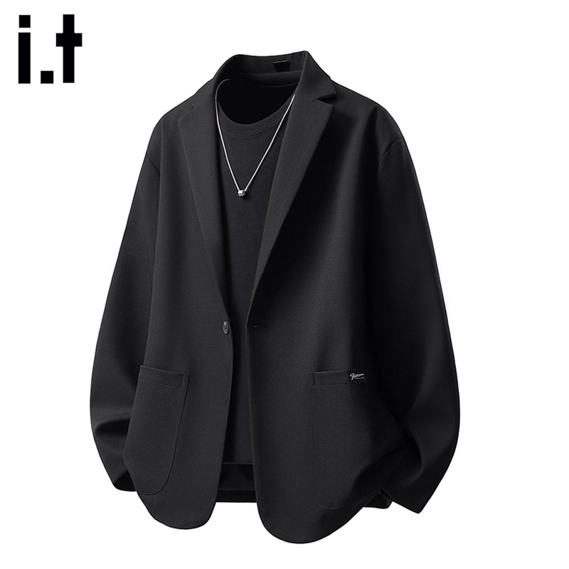 5cm Black Blazer for Men, 2026 New Autumn Trendy Brand, High-End Feel, No-Iron, Cool and Casual Suit