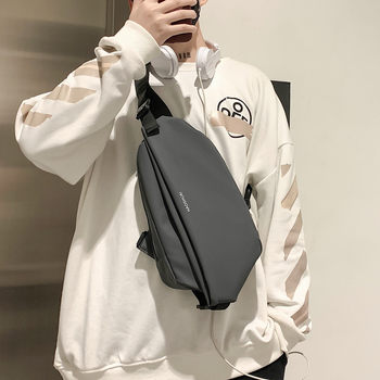 Men's chest bag large capacity sports waterproof small backpack simple internet celebrity crossbody bag trendy casual one-shoulder shoulder bag