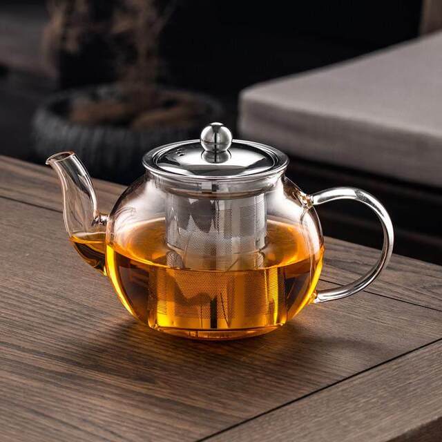 Thickened high-temperature-resistant glass teapot for tea household stainless steel filter liner tea maker Kung Fu teapot large capacity