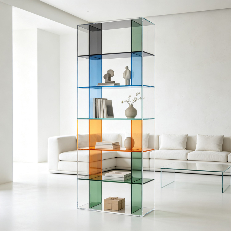 Original Light Luxury Acrylic Bookshelf Transparent Colorful Multi-Layer Floor-Standing Storage Rack Living Room Bedroom Dopamine Storage Rack Original Light Luxury Acrylic Bookshelf Transparent Colorful Multi-Layer Floor-Standing Storage Rack Living Room Bedroom Dopamine Storage Rack