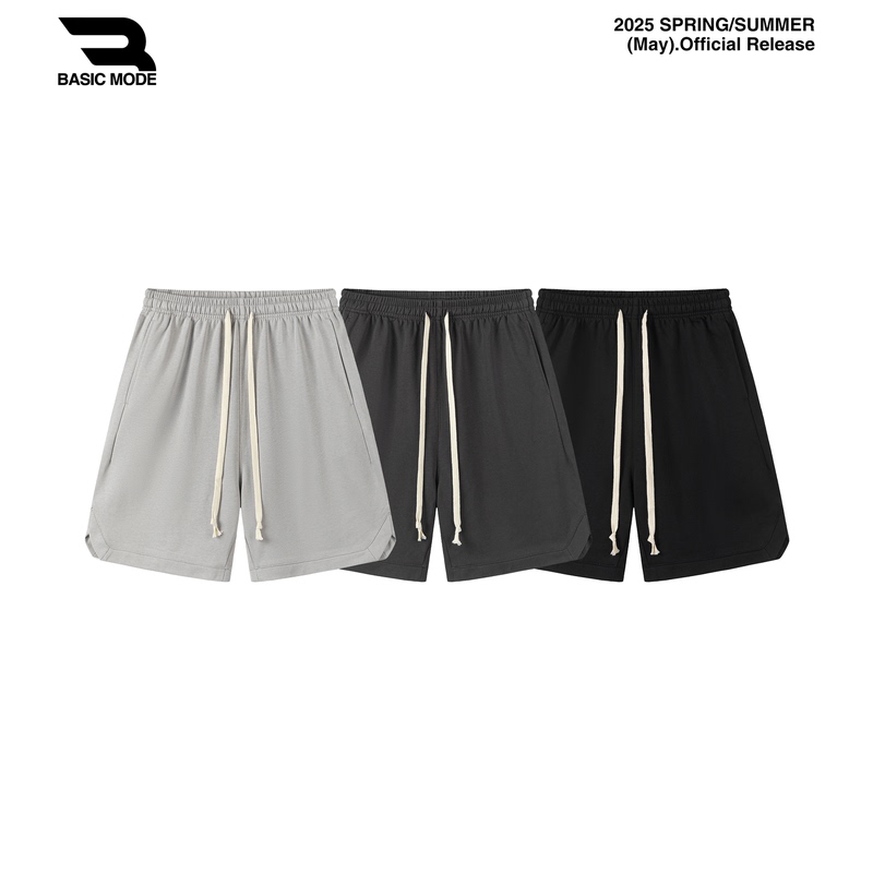【Basic Mode】Men's American-Style Shorts for Sports Training, Casual European and American High Street Style, Slit Five-Point Loose Sweatpants