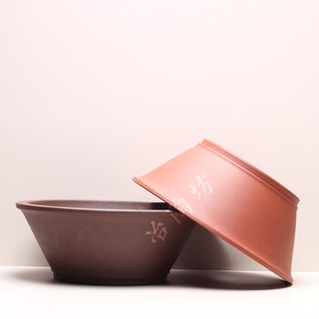 Yixing purple sand bonsai flower pot home desktop balcony round bucket pot succulent flower ceramic pot water-permeable and breathable
