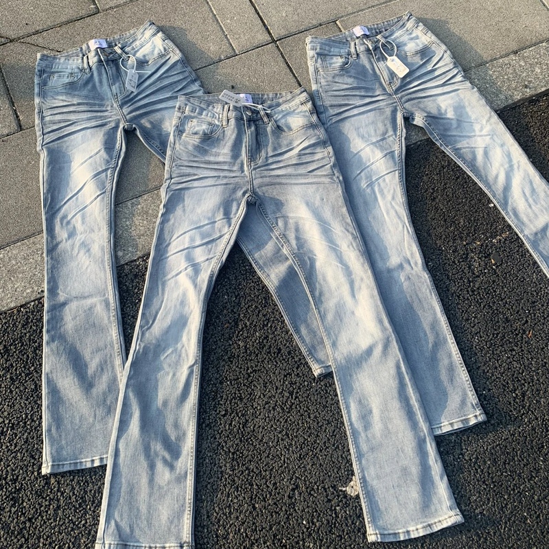 Jixuan Jex Cleanfit Style Ice Blue High Street Vibe Jeans with Three-Dimensional Whiskers, Washed Slim Fit for Men and Women Jixuan Jex Cleanfit Style Ice Blue High Street Vibe Jeans with Three-Dimensional Whiskers, Washed Slim Fit for Men and Women