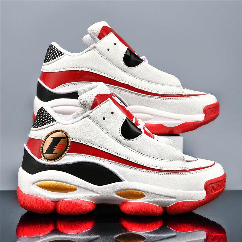 Iverson 1St Generation Black Gold Color Retro Basketball Shoes Men's Wear-Resistant Non-Slip Kobe Professional Practical Sports Shoes Iverson 1St Generation Black Gold Color Retro Basketball Shoes Men's Wear-Resistant Non-Slip Kobe Professional Practical Sports Shoes