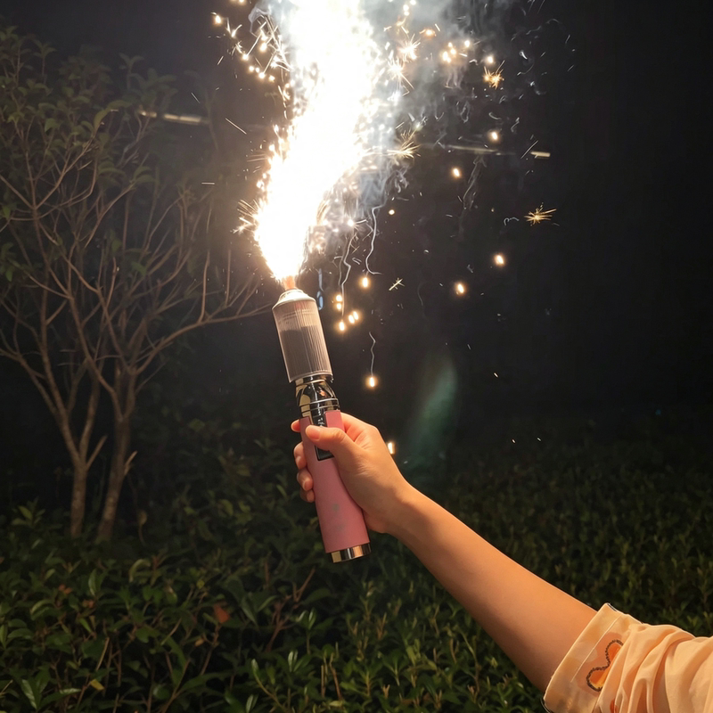 Handheld Electronic Fairy Wand with Fireworks Special Effects for New Year's Eve, Festive Atmosphere Spray Prop, Outdoor Photography Tool Handheld Electronic Fairy Wand with Fireworks Special Effects for New Year's Eve, Festive Atmosphere Spray Prop, Outdoor Photography Tool