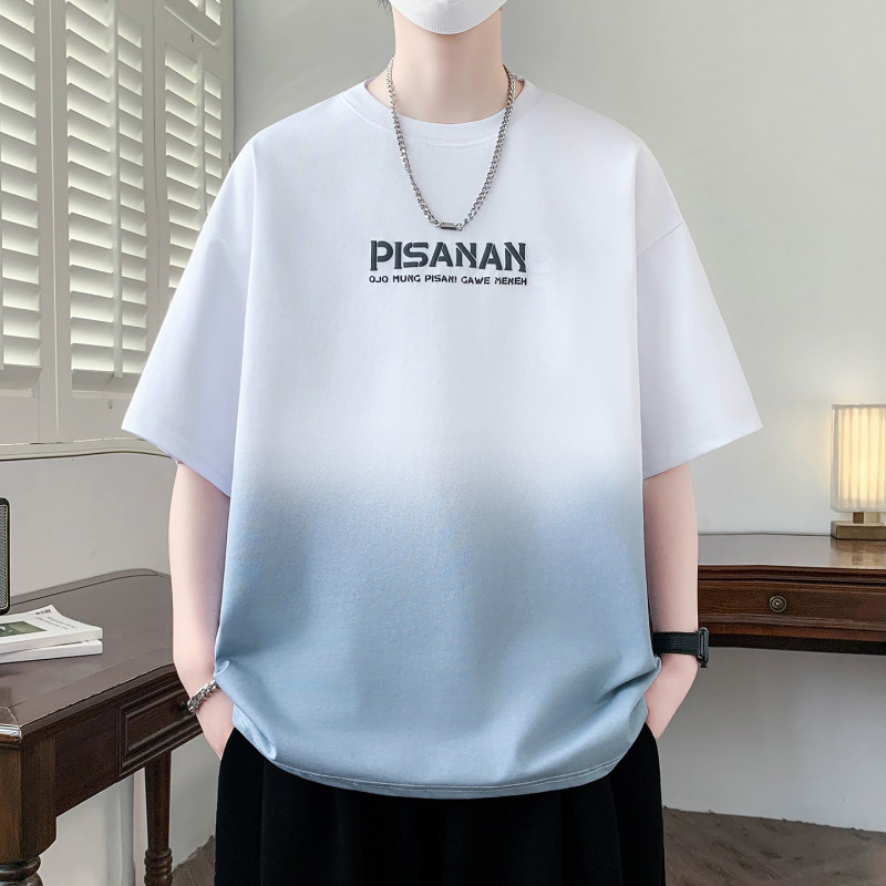 2026 Summer New Style Youth Casual Round Neck Short-Sleeved T-Shirt for Boys, Loose Fit, Junior High School Student T-Shirt for Boys, Big Kids