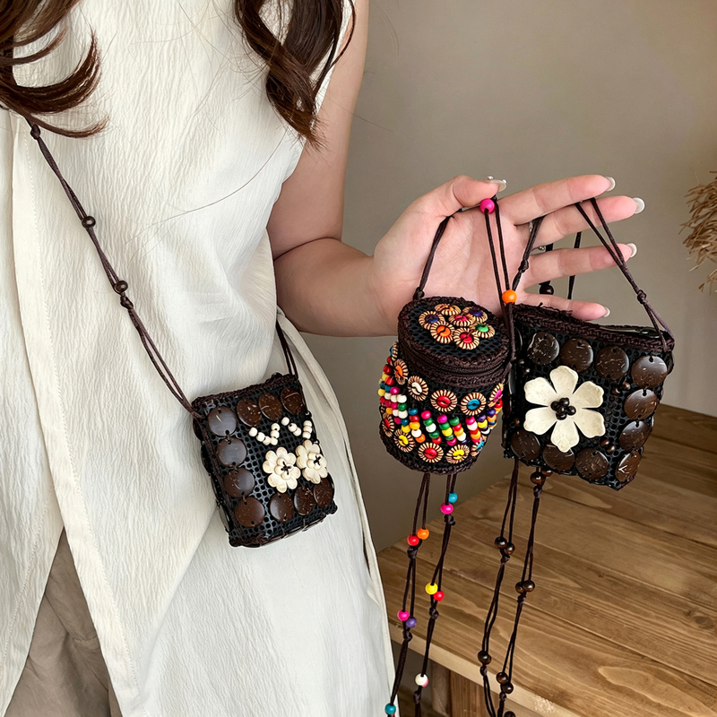 French Uamtor Bohemian Style Bag for Women, Hand-Woven Lipstick Bag, Retro Niche Design Coin Purse French Uamtor Bohemian Style Bag for Women, Hand-Woven Lipstick Bag, Retro Niche Design Coin Purse