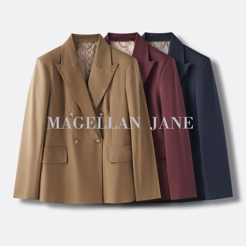 [Classic Wardrobe] m Style Elite Wardrobe Italian Twill Worsted Wool Notch Lapel Blazer 01488