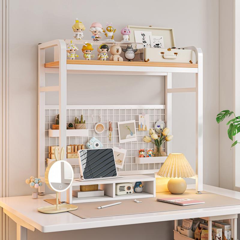 Desktop storage rack grid computer desk student desk hole plate iron storage rack study desk bookshelf
