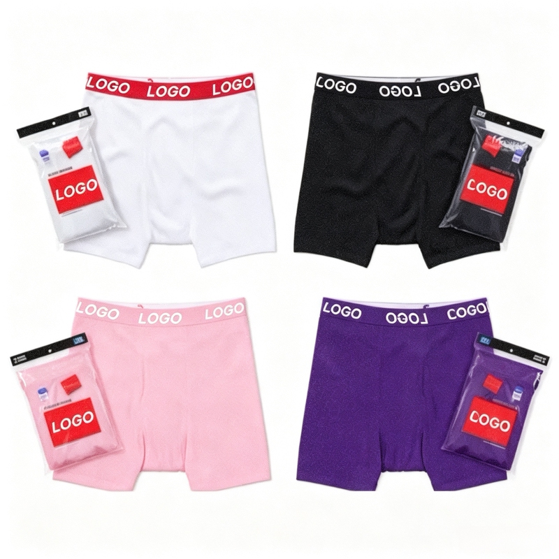 European and American Style Unisex Couple Pure Cotton Trendy Brand Underwear Boxer Briefs Large Size Loose Long Style 1 Piece