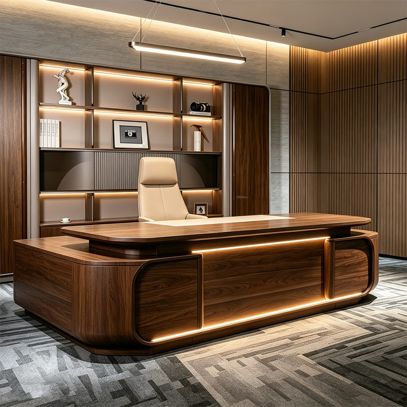 New Chinese-Style High-End Executive Desk, Boss Desk, 2026 New Model, High-End and Grand Solid Wood Executive Desk with Side Table New Chinese-Style High-End Executive Desk, Boss Desk, 2026 New Model, High-End and Grand Solid Wood Executive Desk with Side Table