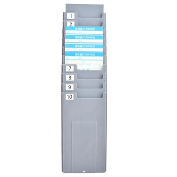 Multifunctional 10-position retractable attendance punch rack employee card slot warehouse shelf material inventory card card