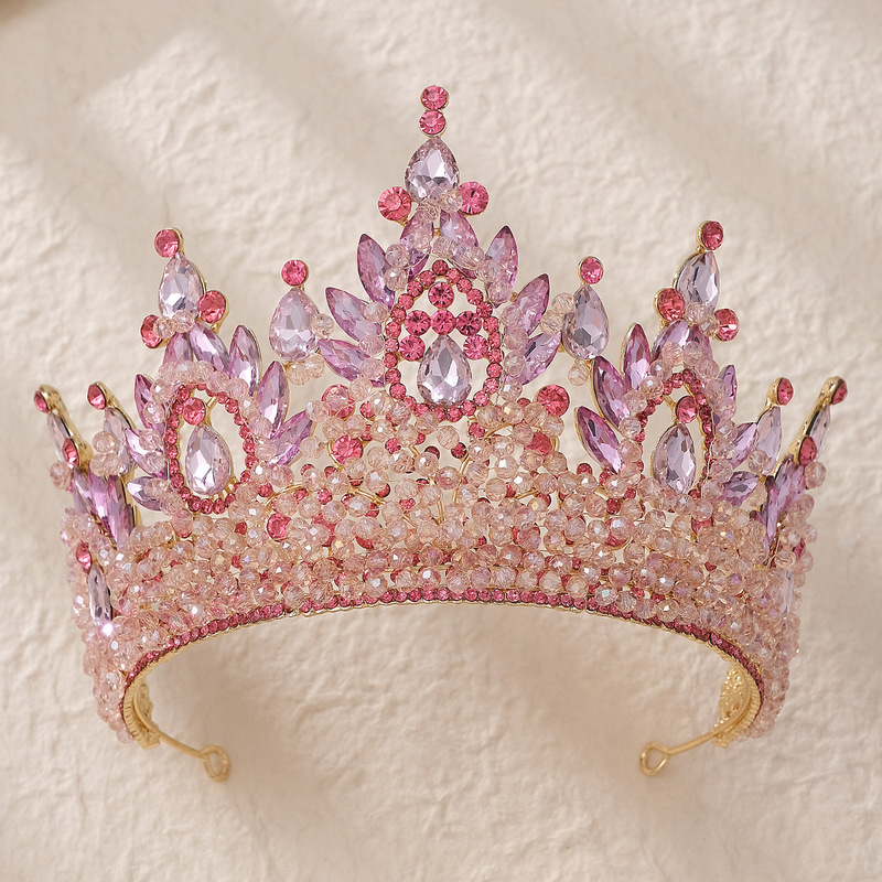 European and American Bridal Crown Jewelry, Exaggerated Prom Performance Dress Accessories, Luxurious Full Diamond Alloy Crystal Large Crown European and American Bridal Crown Jewelry, Exaggerated Prom Performance Dress Accessories, Luxurious Full Diamond Alloy Crystal Large Crown