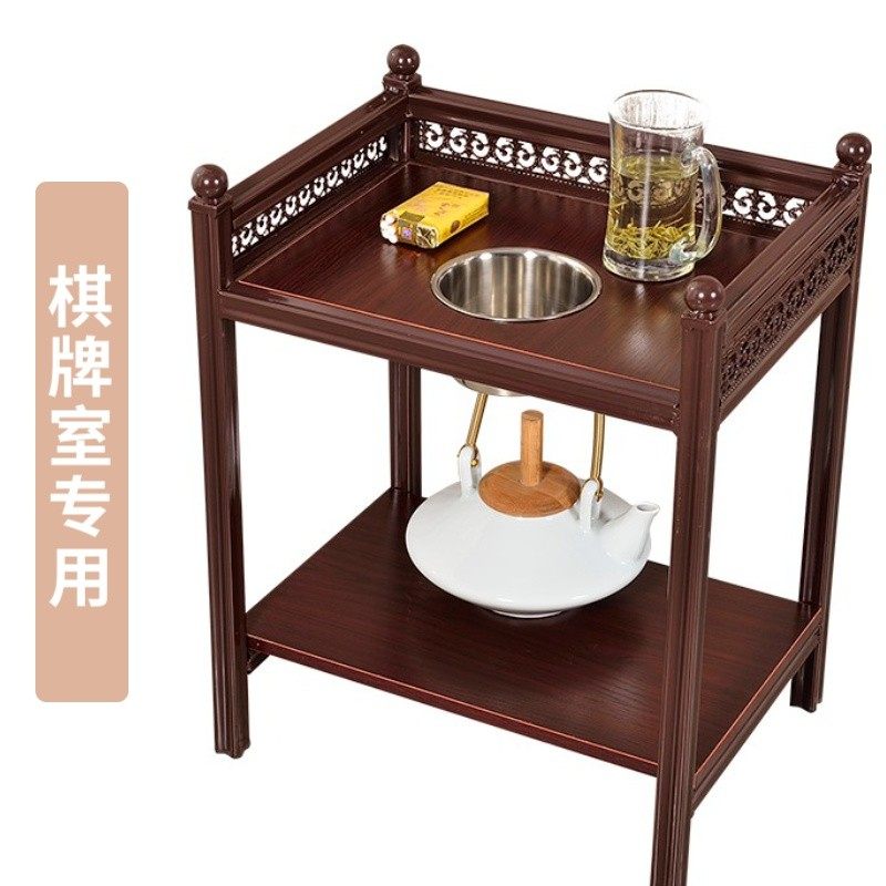 Free installation of mahjong table steel wood coffee table plus high-thickness ashtray chess and card room teahouse club supporting tea rack iron table