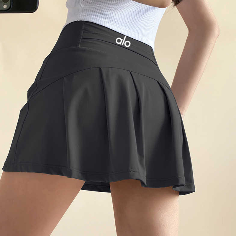 Plus-Size Women's Sports Short Skirt, High-Waisted Butt-Lifting Yoga Pants Skirt, Aio Qeaios Running Quick-Dry Anti-Exposure Tennis Skirt