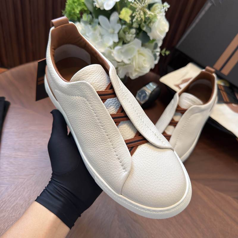 [Top Version] Z Brand Men's Shoes with Elastic Band, Slip-On Old Money Style Business Casual Sneakers, Summer White Shoes