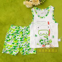 Han Baby Fang Vest Suit for men and women Baby Summer sleeveless shorts sleeves Head thin children Baby Boy Suit