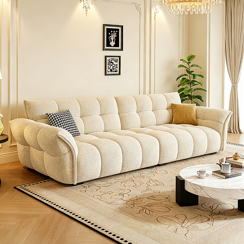 Lily Petal Fabric Sofa, Trendy Living Room, Small Apartment, Mid-Century Style, Simple Modern Chenille, 2026 New Model Lily Petal Fabric Sofa, Trendy Living Room, Small Apartment, Mid-Century Style, Simple Modern Chenille, 2026 New Model