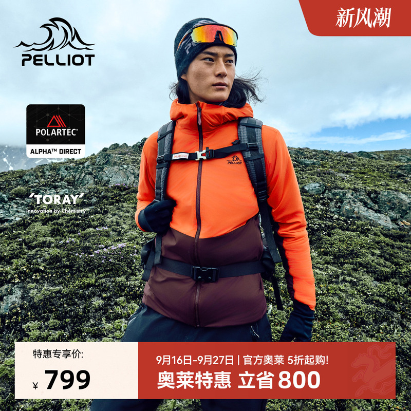 [P Series] Pelliot Outdoor Fleece Jacket for Men, Polartec Alpha Cotton Warm Windproof Top for Women
