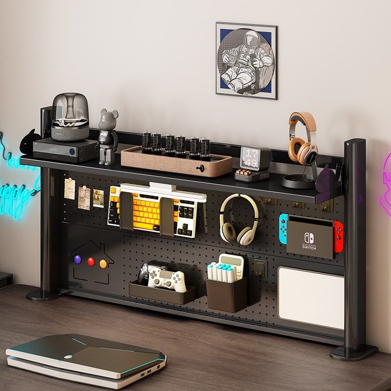 Student desktop hole board bookshelf home children's study table storage rack dormitory office computer desk storage rack