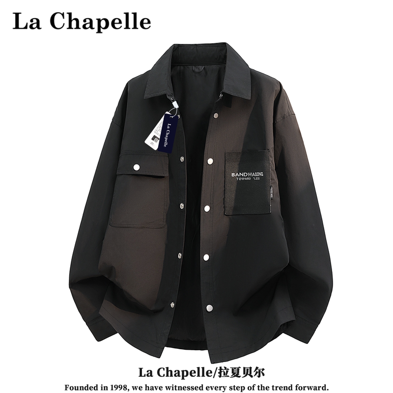 La Chapelle 2026 Autumn New Thin Long-Sleeve Shirt American Workwear Collar Shirt Men's Loose Jacket