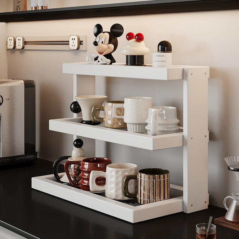 Desktop storage rack for tea cups and tea sets