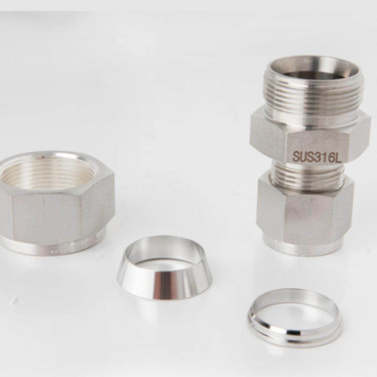 316L不锈钢变径卡套 异径直通接头 1/8英寸转 3 6 8 10mm3/8 1/2