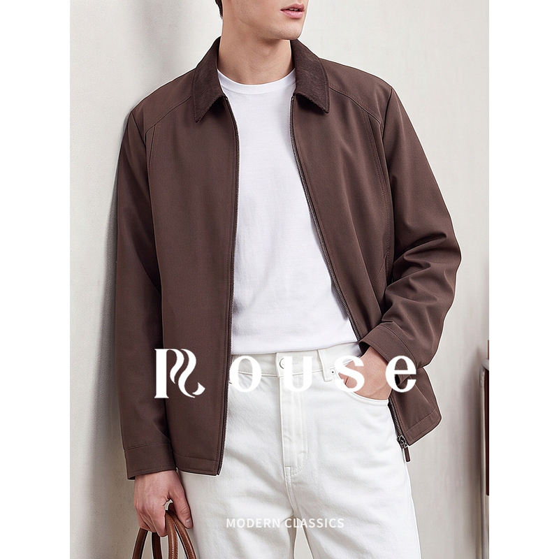 Luozi High-End Corduroy Patchwork Collar Jacket Men's Spring and Autumn New Old Money Style Casual Men's Top Luozi High-End Corduroy Patchwork Collar Jacket Men's Spring and Autumn New Old Money Style Casual Men's Top