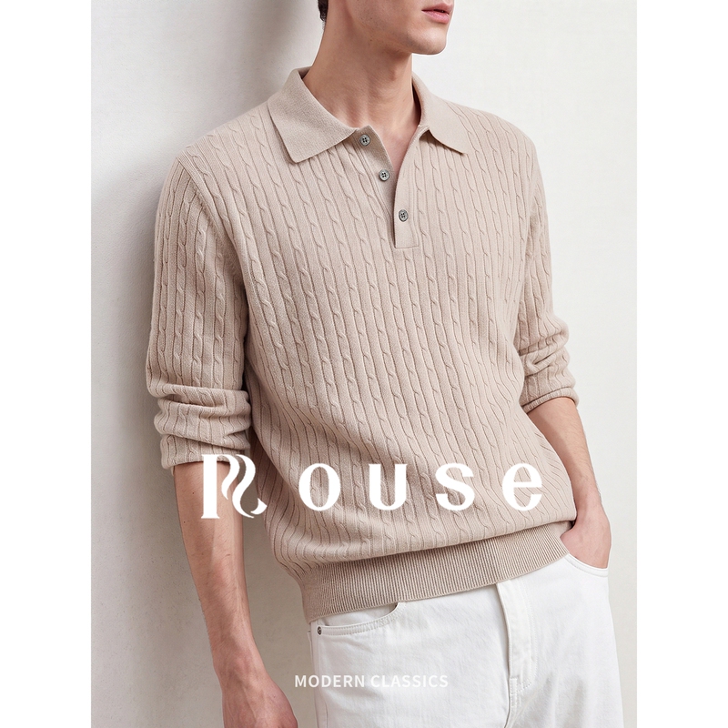 Luozi High-End Men's Knitwear Jacket, New Autumn Casual Style with Wool Texture, Men's Sweater