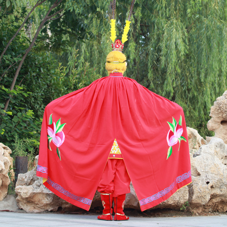 Western Journey to the Beauty Monkey King Beatles Sun Wuqi Heaven Sacred Embroidered Peach Embroidered Dragon Net Face Cloak Cape Clothing Props-Taobao